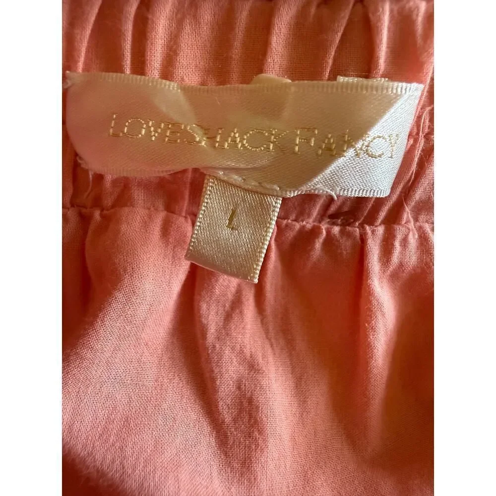 LOVESHACKFANCY Women's Lace Ruffle Tiered Mini Skirt Peach/Orange Size Large